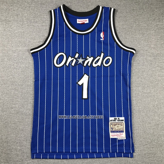 Penny Hardaway NO 1 Camiseta Nino Orlando Magic Mitchell & Ness 1994-95 Azul